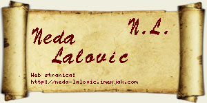 Neda Lalović vizit kartica